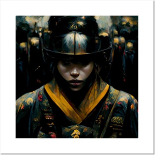 Dark Female Samurai | Black and Gold Posters and Art